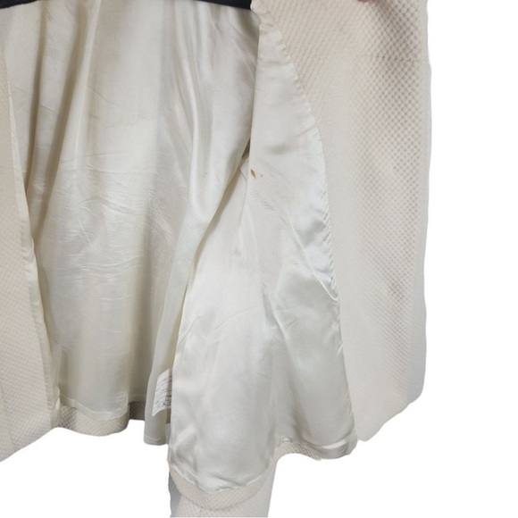 Reiss Angora Wool Ivory Cream Soft Girl Coat Size Large Pleated Peacoat Swing - Picture 8 of 11